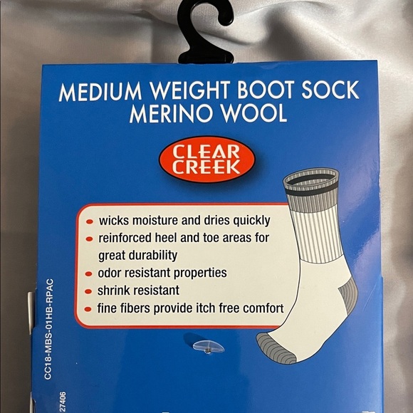 Merino Wool Medium Weight Boot Sock Size 6-12 Light Gray NWT stocking stuffers - Picture 3 of 4